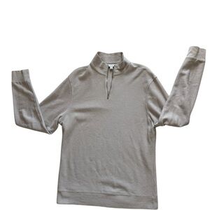 Reiss Men's Light Beige Zip-Up Sweater